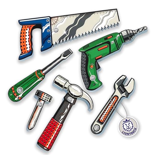 Liontouch - Werkzeugspielset für Kleinkinder – Ab 1 Jahr | Sicheres Schaumstoff-Set mit Bohrmaschine, Hammer, Säge, Schraubenzieher, Schraubenschlüssel & Nagel | Lernspielzeug für Bauen & Konstruktion von Liontouch