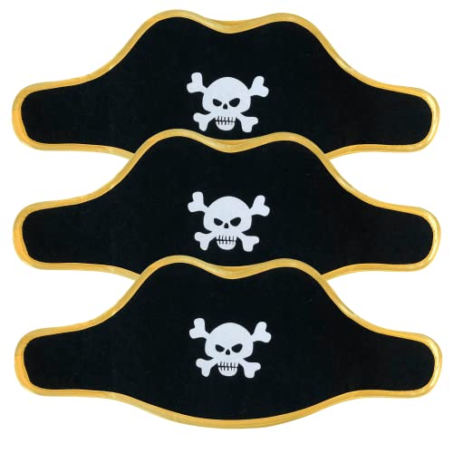 Liontouch Piratenhut - 3-Pack - Kapitän Rotstreifen | Rollenspiel-Spielzeug für Kinder und Kleinkinder mit Totenkopfmotiv | Verkleidungen, Phantasiekleider & Kostüme für Kinder von Liontouch