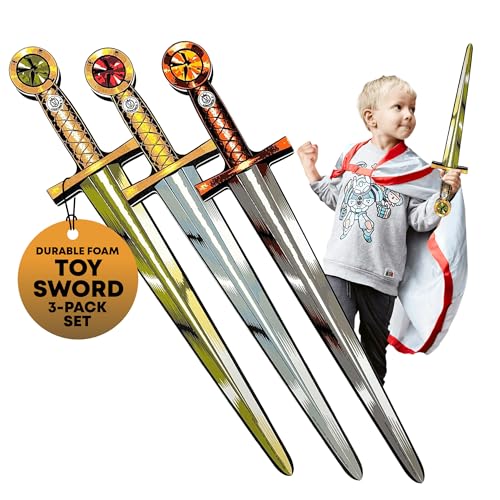 Liontouch Schwertkollektion Spielset - 3er Pack | Bunte Spielzeugschwerter für Jungen & Mädchen zum Rollenspiel im mittelalterlichen Ritterstil | Sicheres Verkleidungs- & Kostümzubehör für Kinder von Liontouch