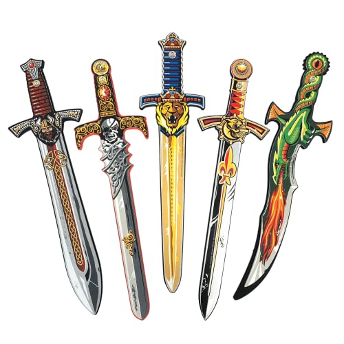 Liontouch Schwertset | Enthält fünf Spielzeugschwerter Kinder - Fantasydrache, König Löwe, Prinz, Pirat und Wikinger | Sichere Waffen und Kampfrüstung von Liontouch