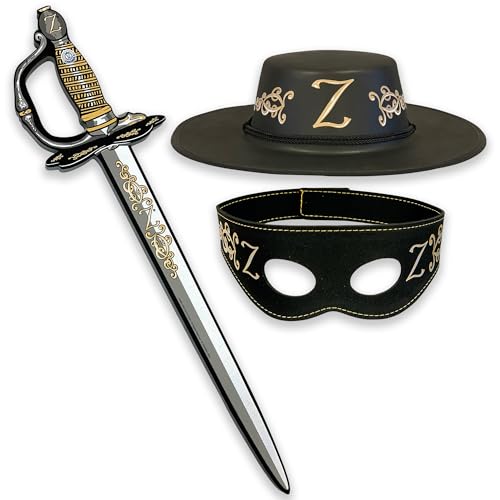 Liontouch - Z-Bandit Set - Spielzeugschwert, Maske & Hut für Maskierte Rächer | Für Jungen & Mädchen von 3-8 Jahren | Aus langlebigem & sicherem Schaumstoff | Perfektes Zubehör für Kostüme von Liontouch