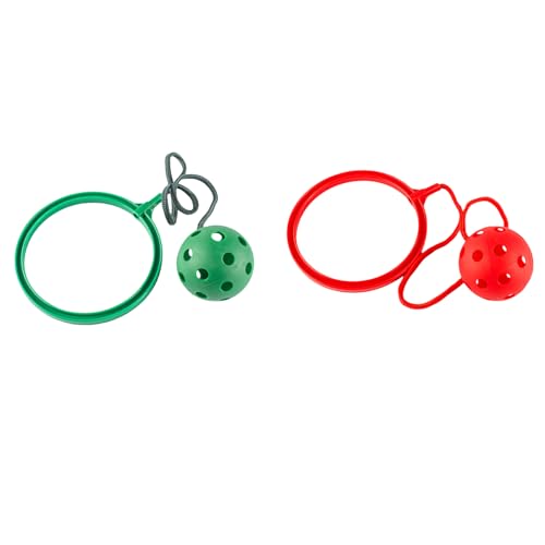 Liooce Skip Ball Set für Kinder, Sprungball mit Ring, Rot und Grün, 2 Stück Liooce Skip Ball Set für Kinder, Sprungball mit Ring, Rot und Grün, 2 Stück von Liooce