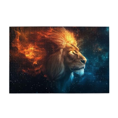 Liorosa 1000-teiliges Puzzle für Erwachsene, kosmische Fantasie, lodernder Löwe mit Saphir-Blick inmitten Diamant-Sternfeld, einzigartiges visionäres Puzzle, geeignet für Familienerholung und Liorosa 1000-teiliges Puzzle für Erwachsene, kosmische Fantasie, lodernder Löwe mit Saphir-Blick inmitten Diamant-Sternfeld, einzigartiges visionäres Puzzle, geeignet für Familienerholung und von Liorosa