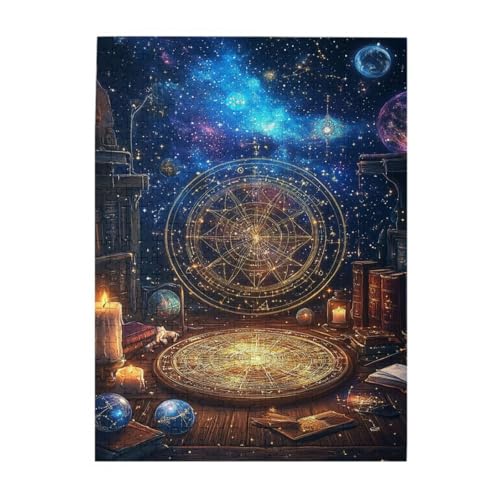 Liorosa Arkane Astrologie-Studienpuzzles für Erwachsene, 500 Teile, Holzpuzzle mit kosmischen Diagrammen, Kerzen und mystischen Manuskripten, geeignet für Familienerholung, lustiges Kunstwerk für von Liorosa