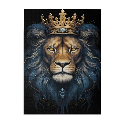 Liorosa Empire's Protector Puzzle für Erwachsene, goldfarbener Löwe, einzigartige Wanddekoration, geeignet für Familienerholung, lindert Stress und genießt den Spaß am Lösen von Rätseln von Liorosa