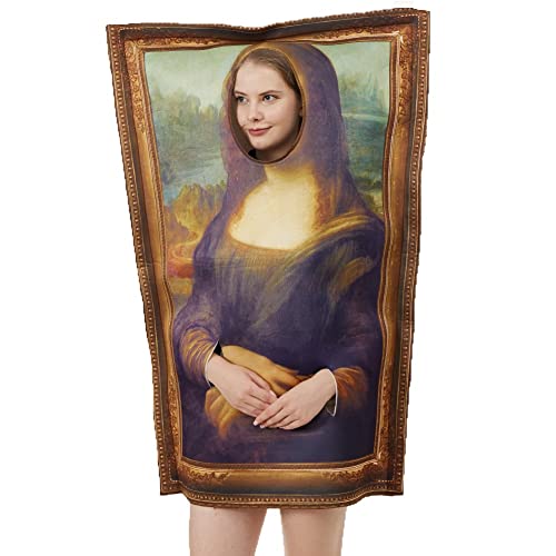 Erwachsene Mona Lisa Wandkostüm Kostüm Mittelalterlich Berühmter Rahmen Malmale Outfits Halloween Party Lustiges Outfit Für Frauen Männer von Lipfer