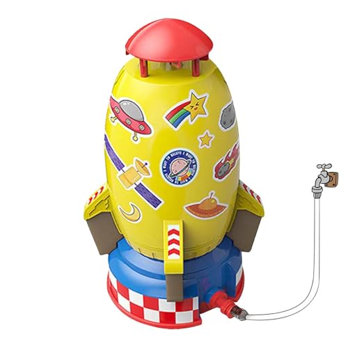 Liqzirtu 360 Grad rotierender Sprinkler mit Raketenstart - Fliegendes Sprinklerspielzeug – Outdoor-Wassersprinkler für Kleinkinder, Planschspaß für Sommertage von Liqzirtu