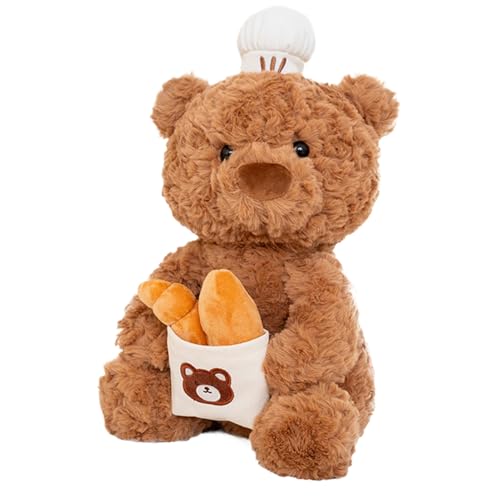 Bär Plüschspielzeug - Plüsch niedliches gefülltes Tier, 10 -Zoll -Konditorskoch Bear Holding Bread | Entzückendes Plüschkissen für Kinder Erwachsene Mädchen Schlafzimmer Wohnzimmer Wohnzimmer Ge Bär Plüschspielzeug - Plüsch niedliches gefülltes Tier, 10 -Zoll -Konditorskoch Bear Holding Bread | Entzückendes Plüschkissen für Kinder Erwachsene Mädchen Schlafzimmer Wohnzimmer Wohnzimmer Ge von Liqzirtu