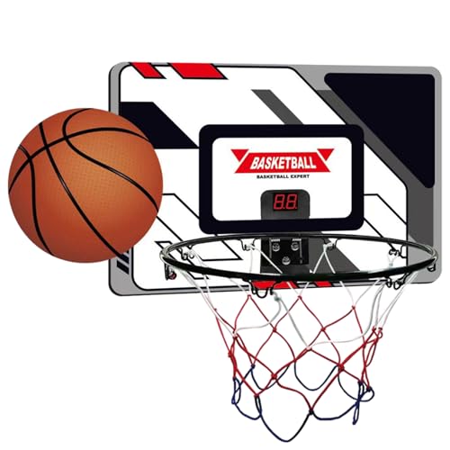 Basketballkorb für Innenräume – Indoor-Sportspielset, wandmontierte Basketballkörbe | Kinderbasketballkorb mit elektronischer Anzeigetafel, Türbasketballspielzeug für Kinder, Jugendliche und Erwachsen Basketballkorb für Innenräume – Indoor-Sportspielset, wandmontierte Basketballkörbe | Kinderbasketballkorb mit elektronischer Anzeigetafel, Türbasketballspielzeug für Kinder, Jugendliche und Erwachsen von Liqzirtu