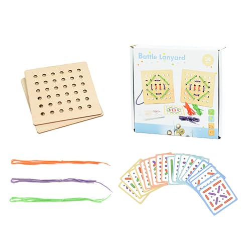 Corder -Spielzeug, Spielzeug zum Anziehen | Holzlernspielzeug für Kleinkinder, Schnürkarten | All-Small-Aktivitäten, Schnürenspielzeug für ruhiges Wetter, um die Fähigkeit der Kinder zu verbessern von Liqzirtu