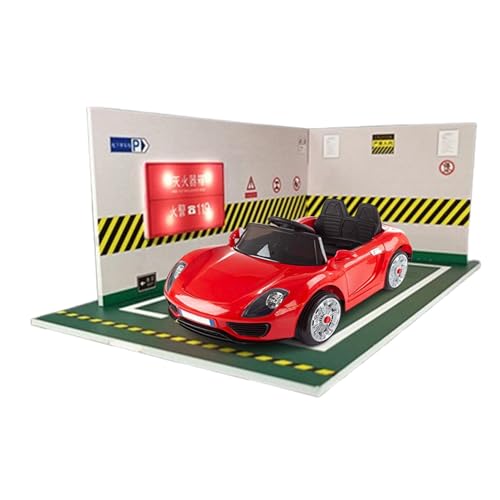 Diecast Garage Replik - Parkplatz -Displaysammler, Autoaufbewahrungsspielzeug | 1:24 Maßstab beleuchtetes Modell, LED Light Ornamente für Schlafzimmerregal im Wohnzimmer, Home -Ornamente, Geschenke fü von Liqzirtu