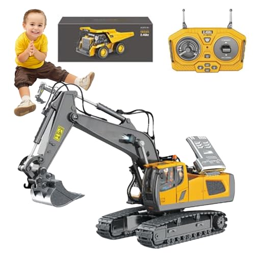 Dump Truck RC Bagger-Legierung, ferngesteuerte Auto-Steuerung, Ingenieurwesen, Spielzeugautos, RC Konstruktionsspielzeug, Fahrzeuge mit Lichtern für Kinder von Liqzirtu
