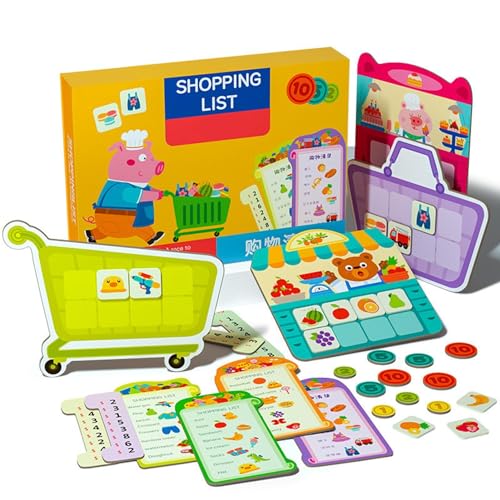 Einkaufsliste-Spielzeugset für Kinder, Einkaufsliste, Spielzeug für Einkaufsliste, sortiertes Spielkartenspiel, Lernspielzeug, Vorschulspiele, passende Karten Einkaufsliste-Spielzeugset für Kinder, Einkaufsliste, Spielzeug für Einkaufsliste, sortiertes Spielkartenspiel, Lernspielzeug, Vorschulspiele, passende Karten von Liqzirtu