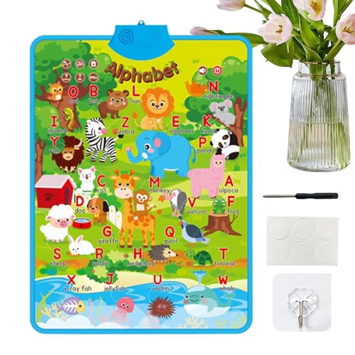 Elektronisches Alphabet Wandtafel – Musikposter für Kinder, Lernspielzeug | Redeposter zum Sprechen für Mädchen, Geburtstag, Weihnachten, 2-4 von Liqzirtu