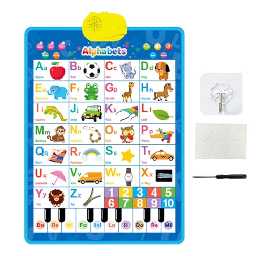 Elektronisches Alphabet – Wandtisch, Alphabet Learning Board, Poster für Musik, Lernspielzeug | Lernposter für Kleinkinder im Alter von 3 4 5 Jahren und von Liqzirtu