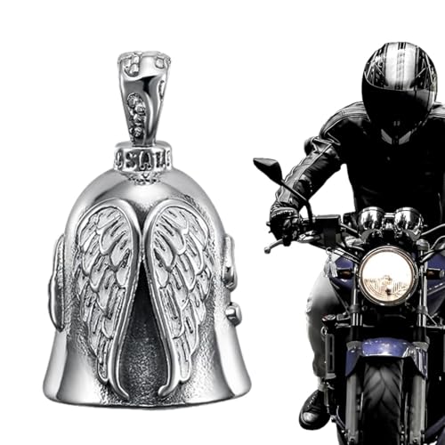 Fahrer Reitglocke - Motorrad -Wächter -Charme, Angel Biker Accessoire, Schutz Glücksanhänger | Sicherheit Amulett für Motorrad, Glücksymbol für Fahrer, Bell für Touring Road Trip Travel Access von Liqzirtu