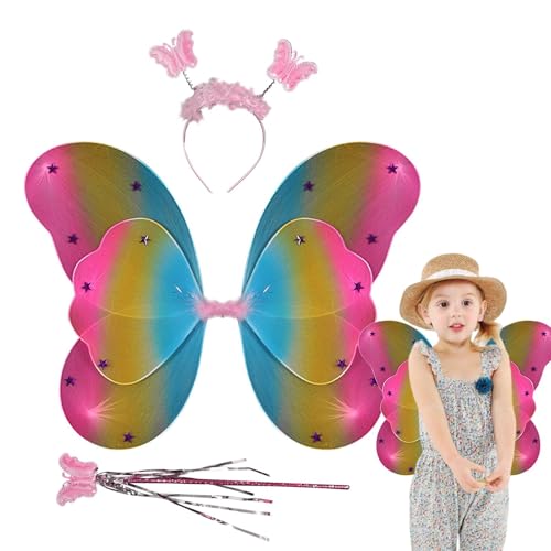 Feenflügel für | Haarreif, Kostüm, Schmetterling, Kostüm, Fee, für Mädchen, Kinder, Festival von Liqzirtu