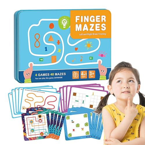 Fingerlabyrinth für Kinder – Memory-Kartenspiel für Gehirntraining | Feinmotorik-Spiele | Brettspiel zur Förderung des kindlichen Denkens, und -Fächer von Liqzirtu