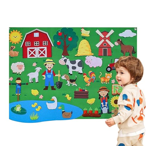 Flanell-Filztafel-Geschichtensets – Filztafel-Geschichtensets, Lernspiel für Kleinkinder | Haustier-Geschichtenerzählspiel, 3D-Filz-Tierklassifizierungs-Storyboard, Frühlerntafel für Vorschulkinder. von Liqzirtu