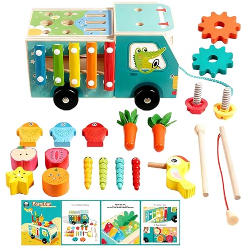 Formensortierer Spielzeug | Feinmotorik Aktivitätsspiel,Holz Formen Zuordnen Zieh Rübe Spielzeug,Für Kleinkinder Mädchen Geschenk Geburtstag Weihnachten Kindergarten von Liqzirtu