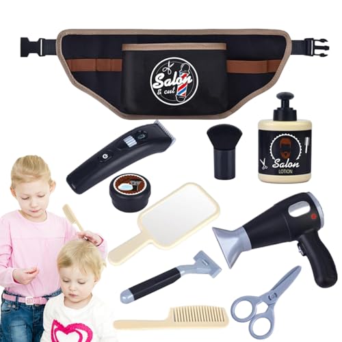 Friseur-Spielset – Mädchen-Friseur-Spielset, Haarstyling-Spielzeug | Friseur-Spielset mit Föhn und Schere – Kinder-Friseur-Spielzeug für Geburtstage, Feiertage und Rollenspiele von Liqzirtu