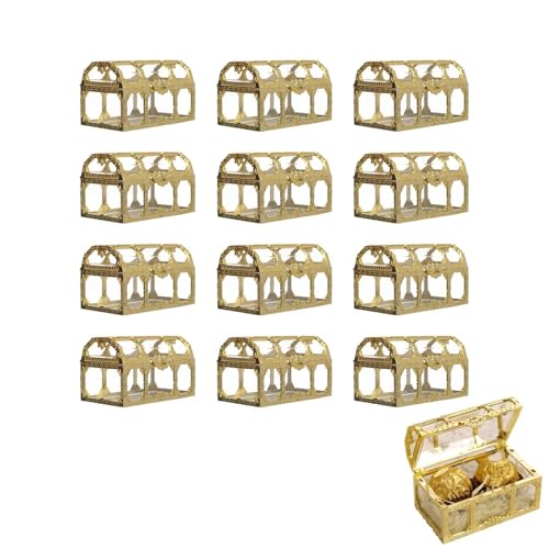 Gastgeschenk Box -12 Stück Schatzkisten Pralinenschachteln Für Die Hochzeit, Hohle Hochzeit Pralinenschachtel Pralinenbehälter Glas | Süßigkeiten-Boxen Dekorative Schmuckschatulle Andenken-Box Für von Liqzirtu