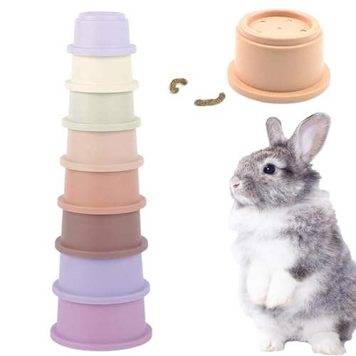 Häschen-Stapelbecher - Stapelbecher für Hasen, 8 Stück mehrfarbige Hasenspielzeuge in verschiedenen Größen | Stapelbare Hasenspielzeuge, Snackbecher zum Verstecken von Essen und Spielen umweltfreundli Häschen-Stapelbecher - Stapelbecher für Hasen, 8 Stück mehrfarbige Hasenspielzeuge in verschiedenen Größen | Stapelbare Hasenspielzeuge, Snackbecher zum Verstecken von Essen und Spielen umweltfreundli von Liqzirtu