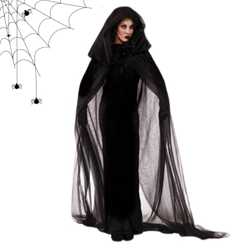 Halloween mit Kapuze mit Kapuze - Umhang, Gothic Witch Apparel | Bodenlange Zaubererkostüm Teenager, Vampirgewand für Cosplay Masquerade Carnival Bühne Partys Holiday Theatre Performance von Liqzirtu