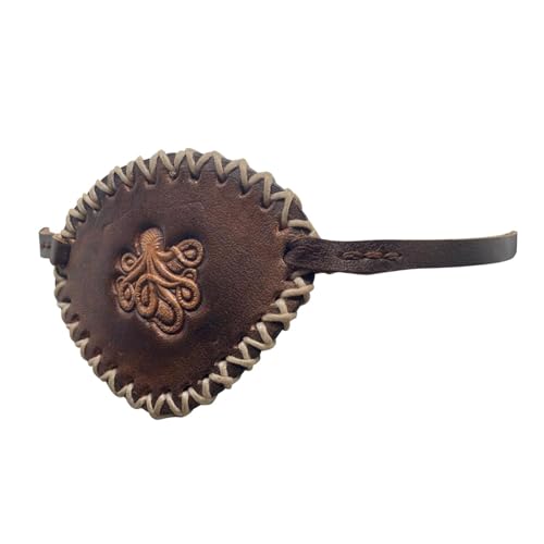 Augenklappe für Erwachsene und Augenklappe aus PU-Leder | Verstellbares Gothic Mittelalter Cosplay Kostüm mit Totenkopf und gekreuzten Knochen Augenklappe für Erwachsene und Augenklappe aus PU-Leder | Verstellbares Gothic Mittelalter Cosplay Kostüm mit Totenkopf und gekreuzten Knochen von Liqzirtu