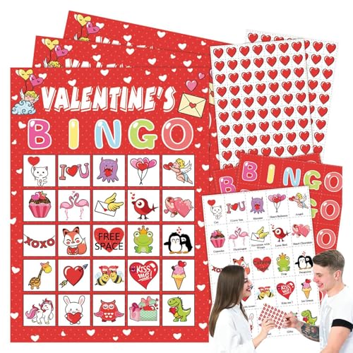 Liqzirtu Bingokarten für Erwachsene,Valentinstag-Bingokarten - Kreative Bingokarten für Familientreffen | Tragbare Bingokarten, geeignet für Paare, Familien und große Gruppen Liqzirtu Bingokarten für Erwachsene,Valentinstag-Bingokarten - Kreative Bingokarten für Familientreffen | Tragbare Bingokarten, geeignet für Paare, Familien und große Gruppen von Liqzirtu