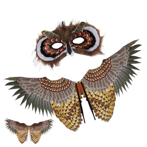 Eulen-Kostüm-Set, Eulen-Cosplay-Kostüm-Zubehör, Halloween-Kostüm-Set mit Eulenflügeln, Kostüme für simulierte Flügel, von Liqzirtu