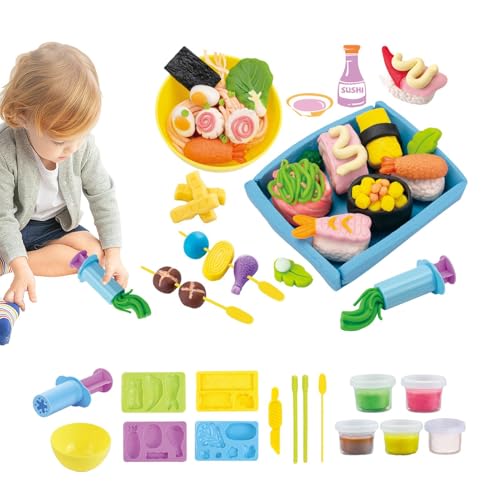 Küchenset aus farbigem Teig, Küchenspielzeug-Set aus Teig – Lebensmittelspielzeug-Set für Hamburger-Hersteller | Vorschul-Lernaktivitäten, Spielzeug von Liqzirtu