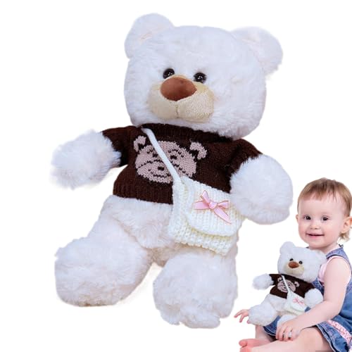 Liqzirtu Niedlicher Teddybär aus Kleidung, Teddybär aus Kleidung, niedliche Plüschtiere für das Schlafzimmer | Plüschtier niedlich, abnehmbare Kleidung für die Freundin zum Geburtstag von Liqzirtu