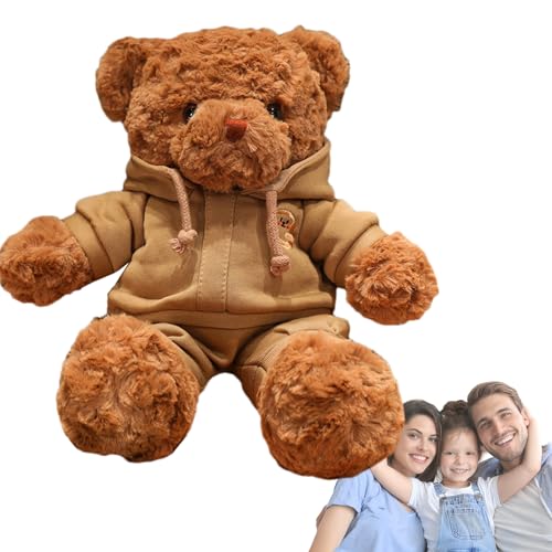 Teddybär, flauschiges Plüschtier, 38,1 cm (15 Zoll), niedlicher Bär aus Plüsch, schlafender Bär aus Plüsch, Plüschspielzeug für Geburtstag, Teddybär von Liqzirtu