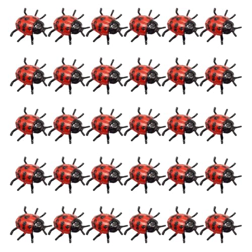 Marienkäferdekoration, Marienkäferspielzeug | Marienkäfer Spielzeugset 30 Stücke | Marienkäfergarten, realistische PVC Ladybug -Erinnerungsstücke, Streichprops, Halloween -Tricks lebendigen Marienkäfe von Liqzirtu