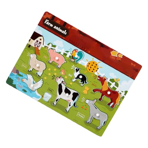 Peg Puzzle Sound - Holzspielzeug aus Holz, Kinder Lernen | Pädagogisches Tierfahrzeug Puzzle, frühe Entwicklung Spiel für Toddler Boy Girls, Vorschul Kinderzimmer Klassenzimmer Spaß, Eltern von Liqzirtu