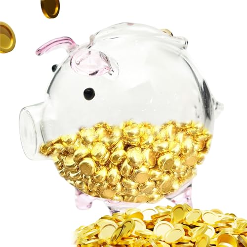 Piggy Bank aus Glas, transparentes Schwein, Geldbank | Bruchsichere Neuheit, liebenswert, kreativ, Boycha für Geburtstage, Kindertag, Festival und Geburtstag Piggy Bank aus Glas, transparentes Schwein, Geldbank | Bruchsichere Neuheit, liebenswert, kreativ, Boycha für Geburtstage, Kindertag, Festival und Geburtstag von Liqzirtu