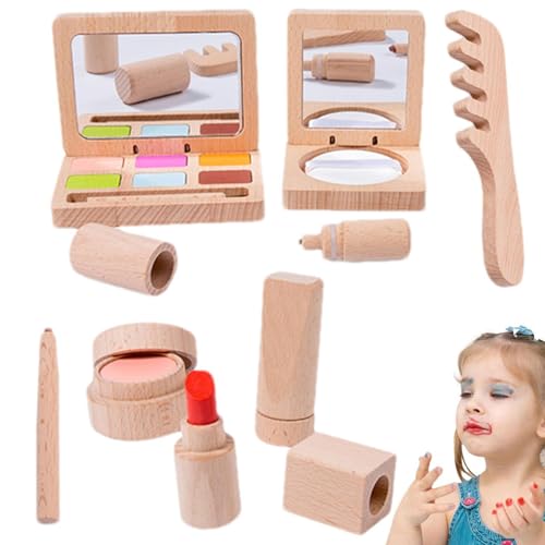 Pretend Makeup Kleinkinder – Kinder-Kosmetik-Spielset aus , Nagellack, Foundation-Etui, Lippenstifte, tragbares Make-up-Set für 3–8 Jahre von Liqzirtu