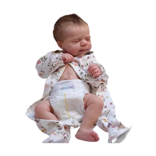 Simulationspuppe – Realistische Babypuppe mit Vollkörper, realistische Schlafsimulationspuppe, 48 cm, weiche und realistische Ganzkörper-Simulationspuppe für Kinder von Liqzirtu