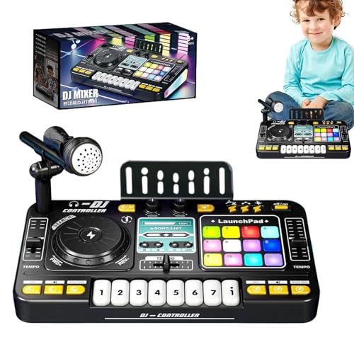 Toyer Electric Mixer Music - Interaktives Musikspielset, elektronische Mischkonsole | Kids DJ Soundboard mit leichten Beats von Effekten | USB Aufladung Tragbarer Tisch Piano Creative DJ Machi Toyer Electric Mixer Music - Interaktives Musikspielset, elektronische Mischkonsole | Kids DJ Soundboard mit leichten Beats von Effekten | USB Aufladung Tragbarer Tisch Piano Creative DJ Machi von Liqzirtu