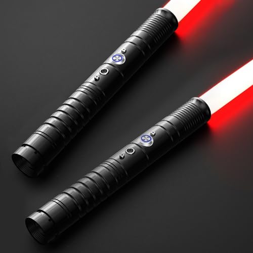 Laserschwert Kinder, 2-in-1 Lichtschwert mit 7 Farben, Duell Lightsaber für 3 Modi und Sounds,Metallgriff, doppelseitige Klinge FX-Lichtschwerter für Kinder und Erwachsene, Halloween Cosplay von Lischwert