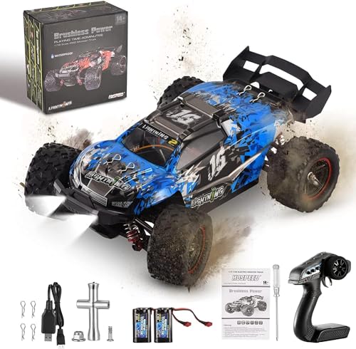 Lischwert Ferngesteuertes Auto,1:18 Bürstenloser Motor 60 km+/h,2,4 GHz 4WD Monster RC Truck,RC Auto mit 2 wiederaufladbaren Batterien für 40 Min Lischwert Ferngesteuertes Auto,1:18 Bürstenloser Motor 60 km+/h,2,4 GHz 4WD Monster RC Truck,RC Auto mit 2 wiederaufladbaren Batterien für 40 Min von Lischwert
