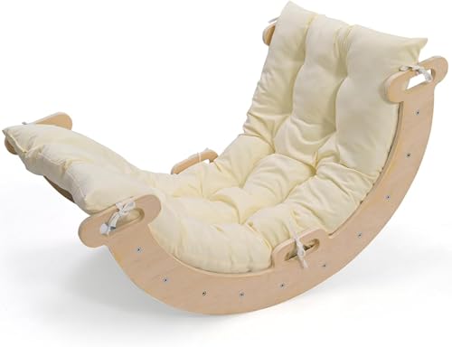 Lischwert Montessori Klettergerüst Set (Naturholz-Klein-2in1-mit Matte) von Lischwert