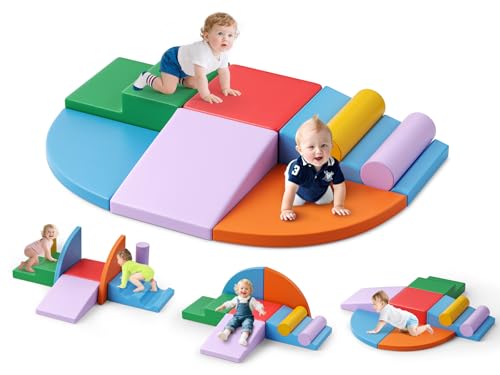 Lischwert Schaumstoff Bausteine Kinder Softbausteine Klettern Riesenbausteine Motorik Großbausteine Kinder Montessori Spielzeug für Indoor-Spaß, Baby Soft Playset (JM-HXT03-Farbe) von Lischwert