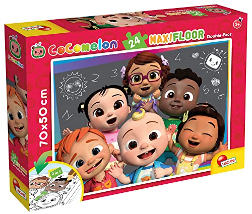 Lisciani – COCOMELON - Mehrfarbiges Lernpuzzle – Großformat 50 x 35 cm – Packung mit 24 Teilen – Fördert feine Fingerfertigkeit und Hand-Augen-Koordination – Regt Kreativität und Fantasie an von Lisciani Giochi