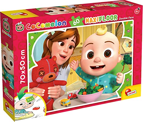 Lisciani - COCOMELON - Supermaxi-Puzzle COCOMELON (70x50 cm) mit 60 Teilen - Doppelseitiges Puzzle - 2-in-1-Puzzle - Zum Ausmalen - Mehrfarbig - CocoMelon-Universum von Lisciani