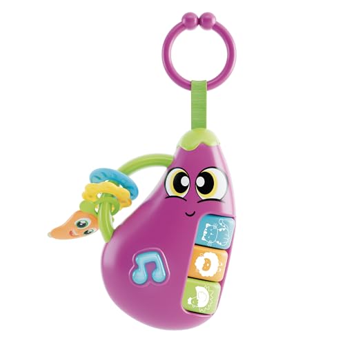 Lisciani - CAROTINA Baby - Süße Auberginen-Babyrassel - Musikalisches Spielzeug für Kinder ab 3 Monaten - Tiergeräusche und Lichter - Sichere Beißringe - Sensorische Förderung - Baby Lernspiele Lisciani - CAROTINA Baby - Süße Auberginen-Babyrassel - Musikalisches Spielzeug für Kinder ab 3 Monaten - Tiergeräusche und Lichter - Sichere Beißringe - Sensorische Förderung - Baby Lernspiele von Lisciani Giochi