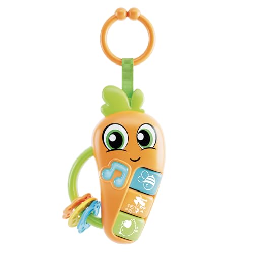 Lisciani - CAROTINA Baby Rassel Karotte - Musikalisches Spielzeug für Babys ab 3 Monaten - Mit Licht & Ton - Beißringe - Fördert Sinneswahrnehmung - Elektronische Rassel - Baby Lernspielzeug von Lisciani Giochi