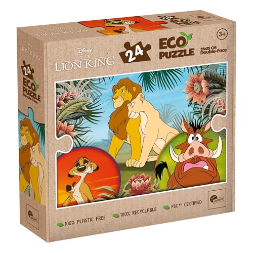 Lisciani - Puzzle Disney DER KÖNIG DER LÖWEN - 24 Teile - Doppelseitig für Kinder ab 3 Jahren - Rückseite zum Ausmalen - Format 25x35 cm - 100% Recycelbar - Lernspiel - Geschenkidee - Lion King von Lisciani