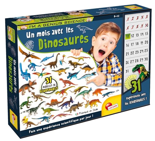 Lisciani – I'm A Genius – 1 Monat mit Dinosauriern – Wissenschaftliche Experimente für Kinder ab 8 Jahren – 31 Figuren & Blätter – Dinosaurier-Entdeckungsset – Lern-Geschenkidee – Archäologie-Spiel von Lisciani Giochi